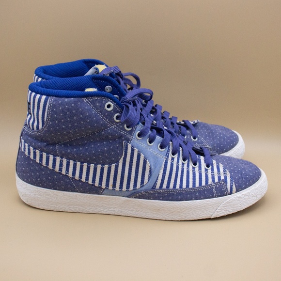 Nike Blazer Premium Vintage Mid Blue Shoes 638322-402 Men's Size 10 - Picture 3 of 8